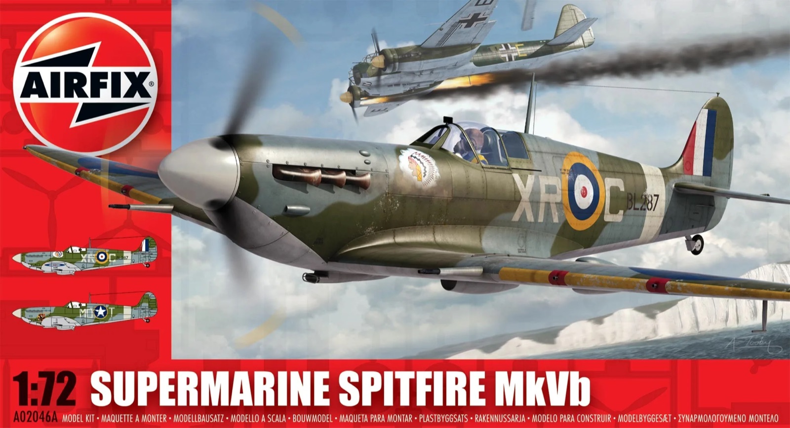 Airfix 1/72 Supermarine Spitfire MkVb model kit box art